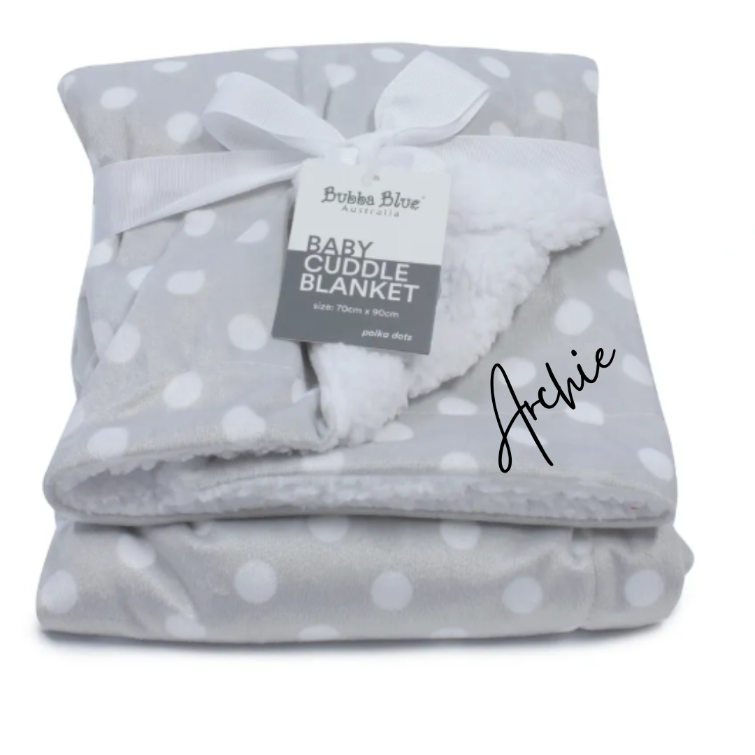 Bubba Blue Baby Blanket - Grey Spot