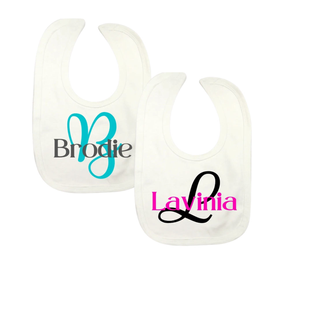 Monogram Baby Bib - printed