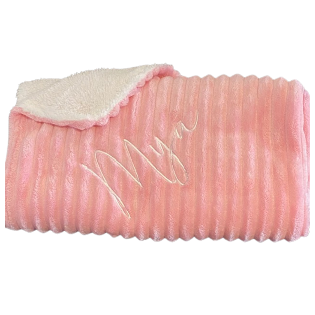 Lux' Baby Blanket - Pink & White