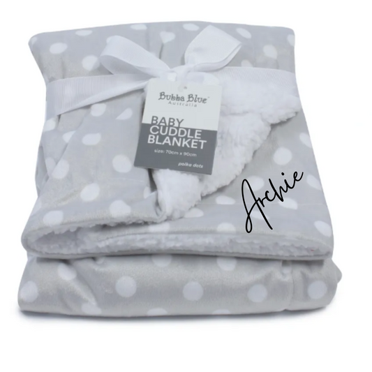 Bubba Blue Baby Blanket - Grey Spot