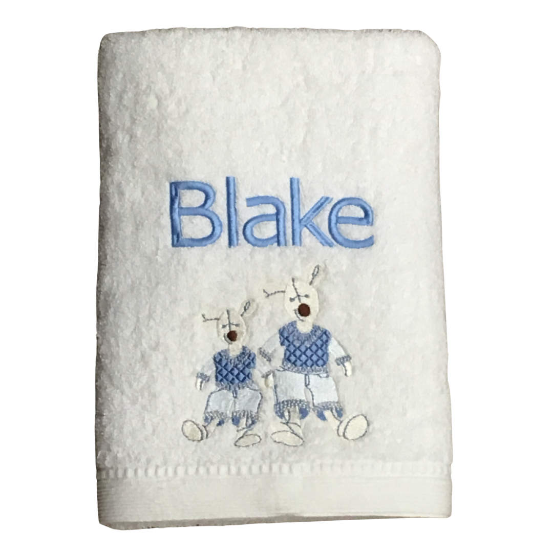 Blue Mouse Bath Towel- Personalised