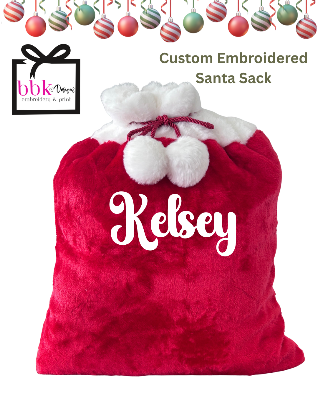 Santa Sack - Embroidered