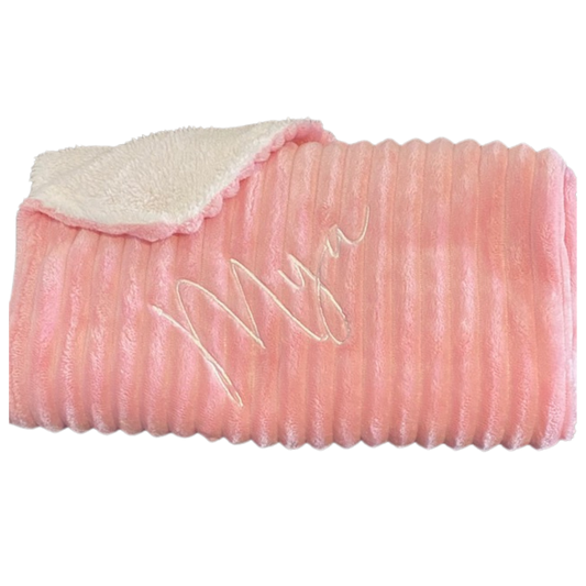 Lux' Baby Blanket - Pink & White